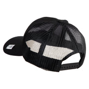 Marines The Few The Proud Embroidered 6 Panel Structured Cotton Twill Mesh Cap Made in USA - Black OSFM