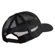 Marines The Few The Proud Embroidered 6 Panel Structured Cotton Twill Mesh Cap Made in USA - Black OSFM