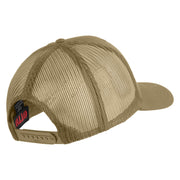US Air Force Retired with Wing Embroidered Cotton Mesh Cap - Khaki OSFM