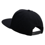 Licensed Navy Veteran Letters Embroidered 5 Panel Flat Bill Twill Snapback Solid Cap - Black OSFM