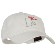 Rhode Island with Map Outline Embroidered Washed Cotton Cap