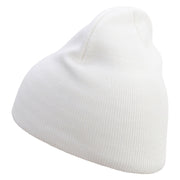 Sailboat Icon Embroidered 8 Inch Short Beanie - White OSFM