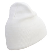 Sailboat Icon Embroidered 8 Inch Short Beanie - White OSFM