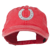 Western Horseshoe Embroidered Washed Cap