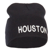 Houston Embroidered Knitted Short Beanie