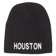 Houston Embroidered Knitted Short Beanie