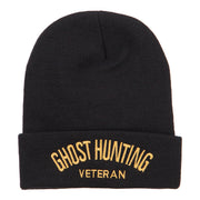 Ghost Hunting Veteran Embroidered Long Beanie