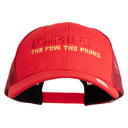 Marines The Few The Proud Embroidered 6 Panel Structured Cotton Twill Mesh Cap Made in USA - Red OSFM