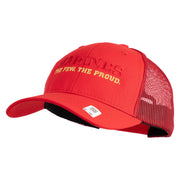 Marines The Few The Proud Embroidered 6 Panel Structured Cotton Twill Mesh Cap Made in USA - Red OSFM