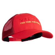 Marines The Few The Proud Embroidered 6 Panel Structured Cotton Twill Mesh Cap Made in USA - Red OSFM