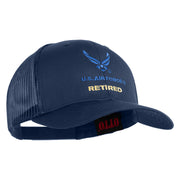US Air Force Retired with Wing Embroidered Cotton Mesh Cap - Navy OSFM