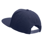 Licensed Navy Veteran Letters Embroidered 5 Panel Flat Bill Twill Snapback Solid Cap - Navy OSFM