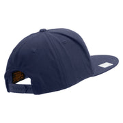 Licensed Navy Veteran Letters Embroidered 5 Panel Flat Bill Twill Snapback Solid Cap - Navy OSFM