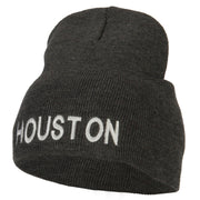 Houston Embroidered Knitted Short Beanie