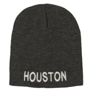 Houston Embroidered Knitted Short Beanie