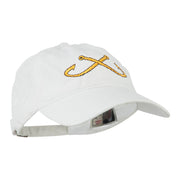 Fishing Crossed Fishhooks Embroidered Washed Cap