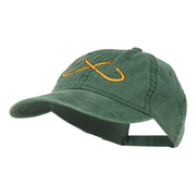 Fishing Crossed Fishhooks Embroidered Washed Cap