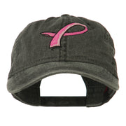 Hot Pink Breast Cancer Logo Embroidered Washed Cap