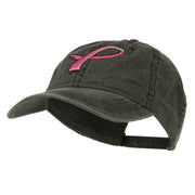 Hot Pink Breast Cancer Logo Embroidered Washed Cap