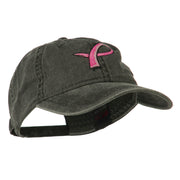 Hot Pink Breast Cancer Logo Embroidered Washed Cap