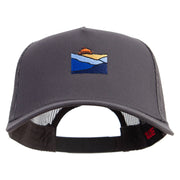 Smoky Mountains Logo Embroidered Twill 5 panel Mesh Back Cap - Charcoal OSFM