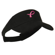 Hot Pink Ribbon Breast Cancer Logo Embroidered Visor