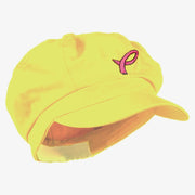 Hot Pink Ribbon Breast Cancer Embroidered Newsboy Cap