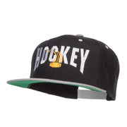 Hockey With Puck Embroidered Snapback Cap