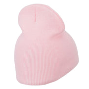 Hot Pink Ribbon Breast Cancer Embroidered Short Beanie