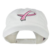 Hot Pink Breast Cancer Logo Embroidered Washed Cap