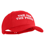 The Few The Proud Embroidered 6 Panel Structured Cotton Twill Cap Made in USA - Red OSFM