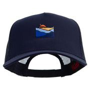 Smoky Mountains Logo Embroidered Twill 5 panel Mesh Back Cap - Navy OSFM