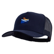 Smoky Mountains Logo Embroidered Twill 5 panel Mesh Back Cap - Navy OSFM