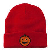 Halloween Happy Pumpkin Face Embroidered Long Beanie