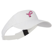 Hot Pink Ribbon Breast Cancer Logo Embroidered Visor