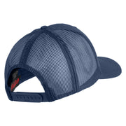 US Air Force Veteran with Wing Embroidered Cotton Mesh Cap - Navy OSFM