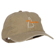 New Hampshire with Map Outline Embroidered Washed Cotton Twill Cap