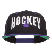 Hockey With Puck Embroidered Snapback Cap