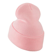 Hot Pink Breast Cancer Logo Embroidered Long Beanie