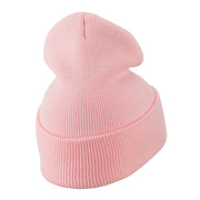 Hot Pink Breast Cancer Logo Embroidered Long Beanie