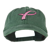 Hot Pink Breast Cancer Logo Embroidered Washed Cap