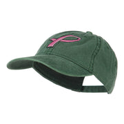 Hot Pink Breast Cancer Logo Embroidered Washed Cap