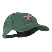 Hot Pink Breast Cancer Logo Embroidered Washed Cap