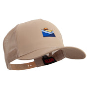 Smoky Mountains Logo Embroidered Twill 5 panel Mesh Back Cap - Khaki OSFM