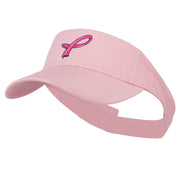 Hot Pink Ribbon Breast Cancer Logo Embroidered Visor