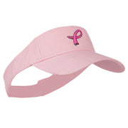 Hot Pink Ribbon Breast Cancer Logo Embroidered Visor