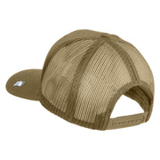US Air Force Veteran with Wing Embroidered Cotton Mesh Cap - Khaki OSFM