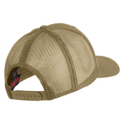 US Air Force Veteran with Wing Embroidered Cotton Mesh Cap - Khaki OSFM