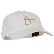 New Hampshire with Map Outline Embroidered Washed Cotton Twill Cap