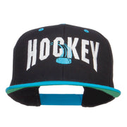 Hockey With Puck Embroidered Snapback Cap